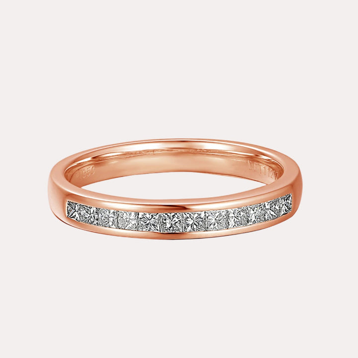 Princess Cut Diamond Channel Set Half Eternity Ring - The Jewelyst. - Princess Cut Diamond Channel Set Half Eternity Ring