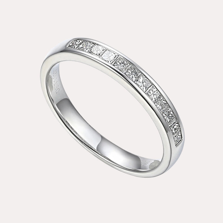 Princess Cut Diamond Channel Set Half Eternity Ring - The Jewelyst. - Princess Cut Diamond Channel Set Half Eternity Ring