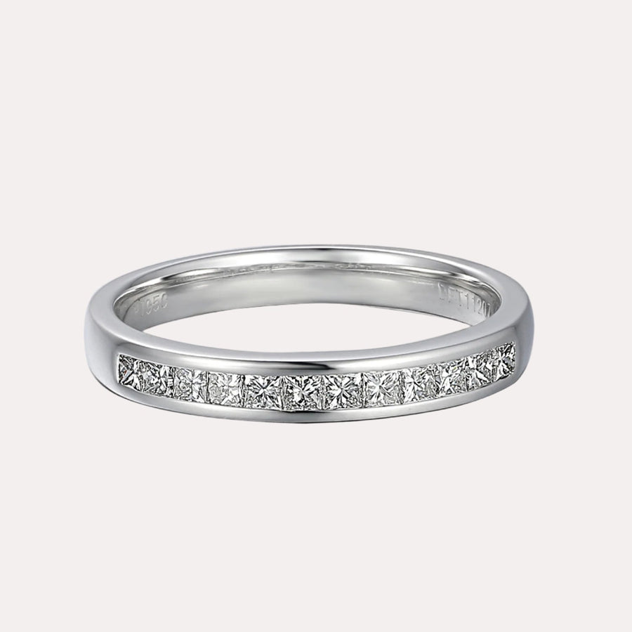 Princess Cut Diamond Channel Set Half Eternity Ring - The Jewelyst. - Princess Cut Diamond Channel Set Half Eternity Ring