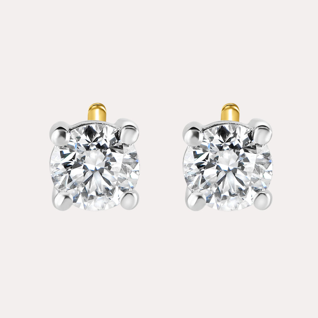 Round Brilliant Cut 4 Claw Diamond Stud Earrings - The Jewelyst. - Round Brilliant Cut 4 Claw Diamond Stud Earrings