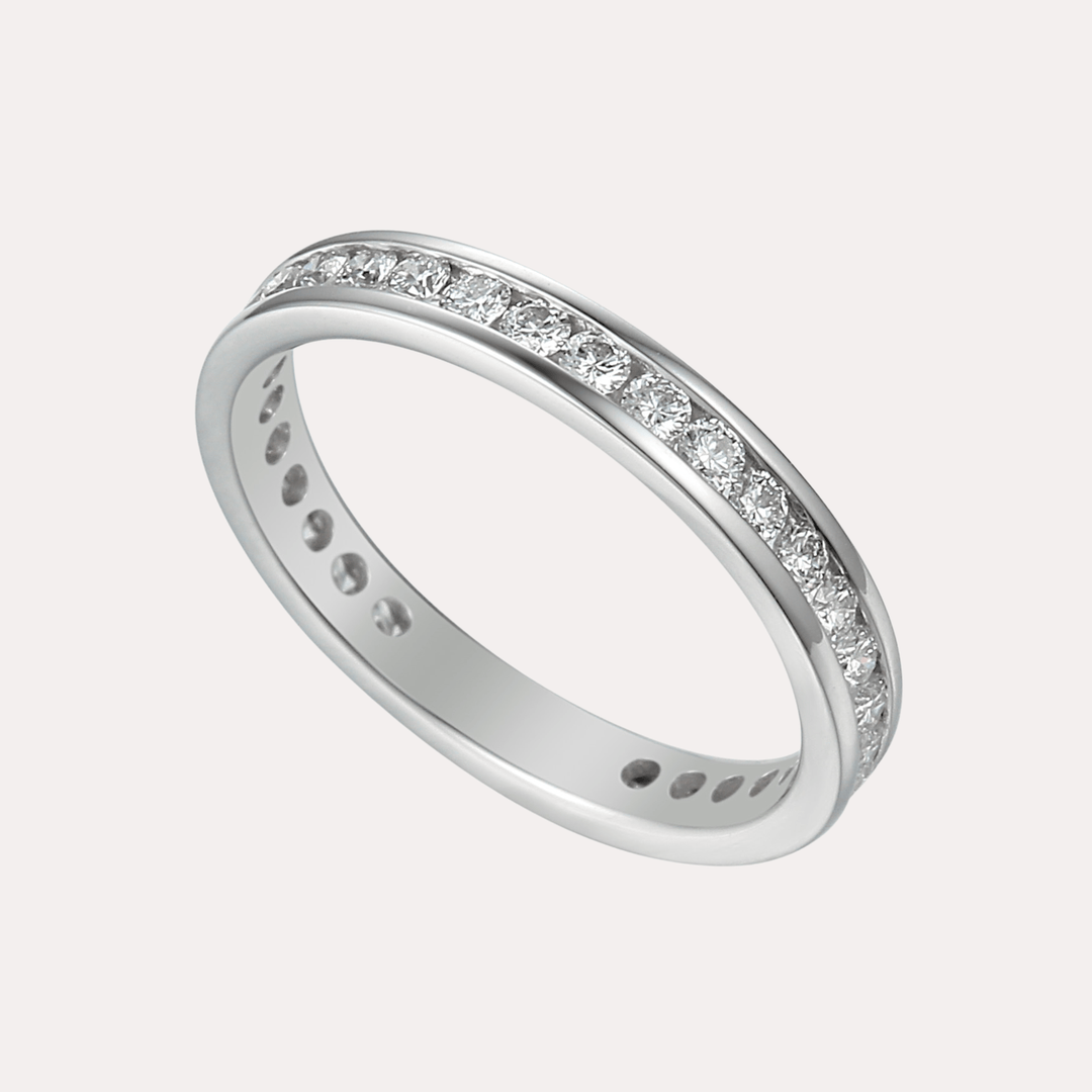 Round Brilliant Cut Channel Set Full Eternity Ring - The Jewelyst. - Round Brilliant Cut Channel Set Full Eternity Ring