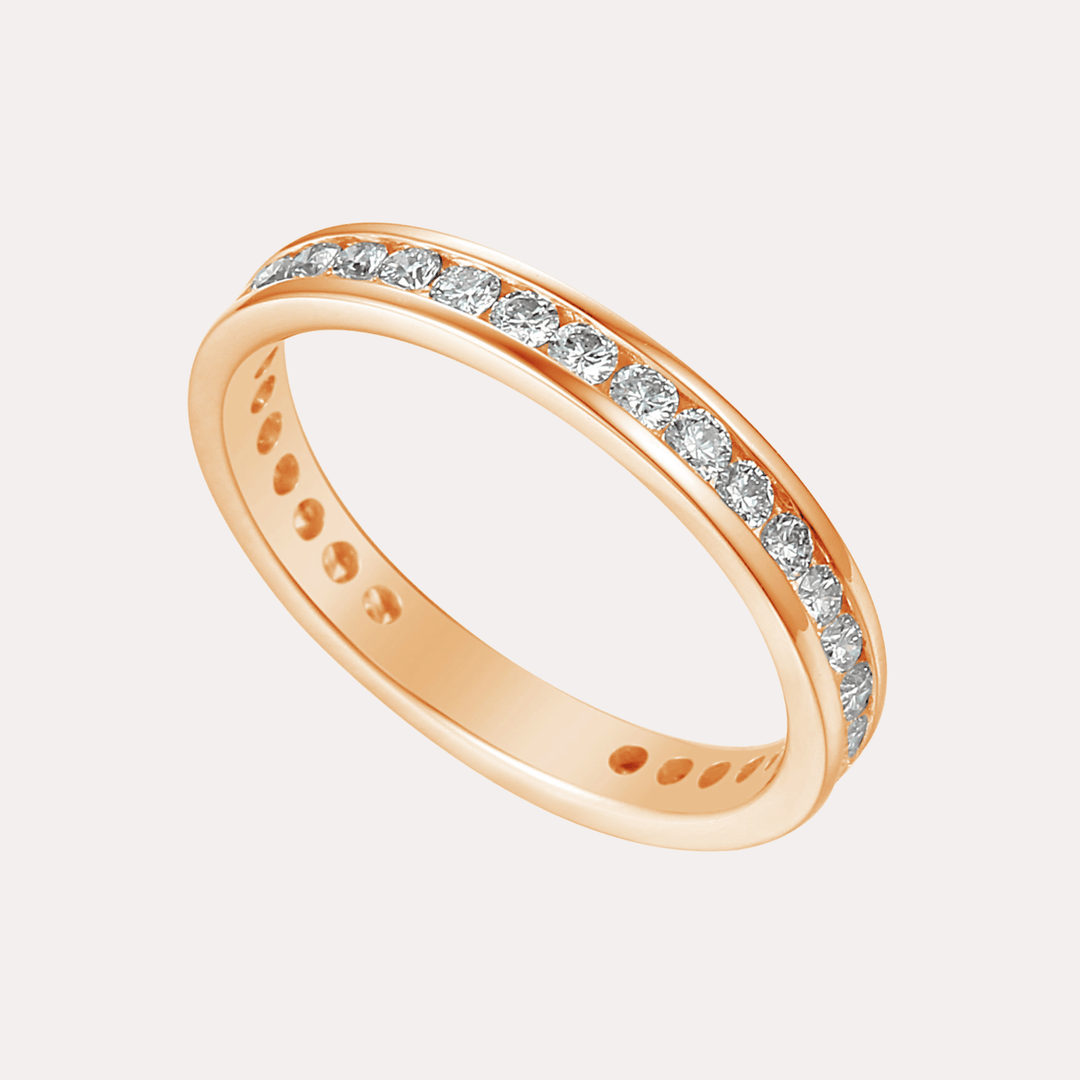 Round Brilliant Cut Channel Set Full Eternity Ring - The Jewelyst. - Round Brilliant Cut Channel Set Full Eternity Ring