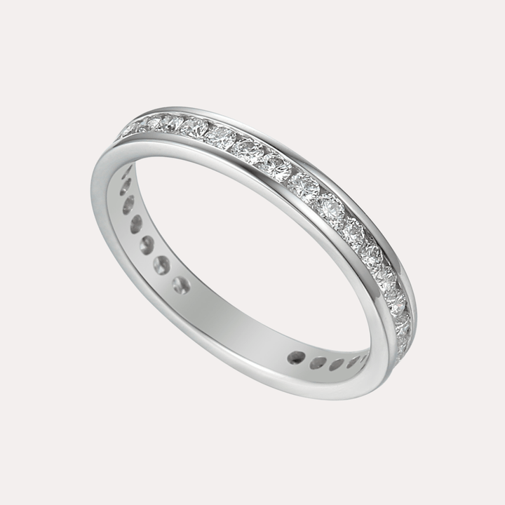 Round Brilliant Cut Channel Set Full Eternity Ring - The Jewelyst. - Round Brilliant Cut Channel Set Full Eternity Ring