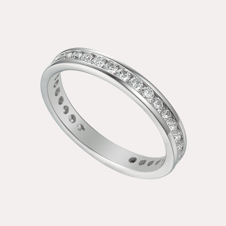 Round Brilliant Cut Channel Set Full Eternity Ring - The Jewelyst. - Round Brilliant Cut Channel Set Full Eternity Ring