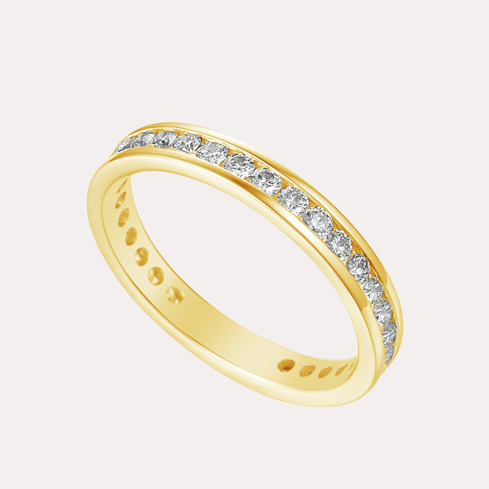 Round Brilliant Cut Channel Set Full Eternity Ring - The Jewelyst. - Round Brilliant Cut Channel Set Full Eternity Ring