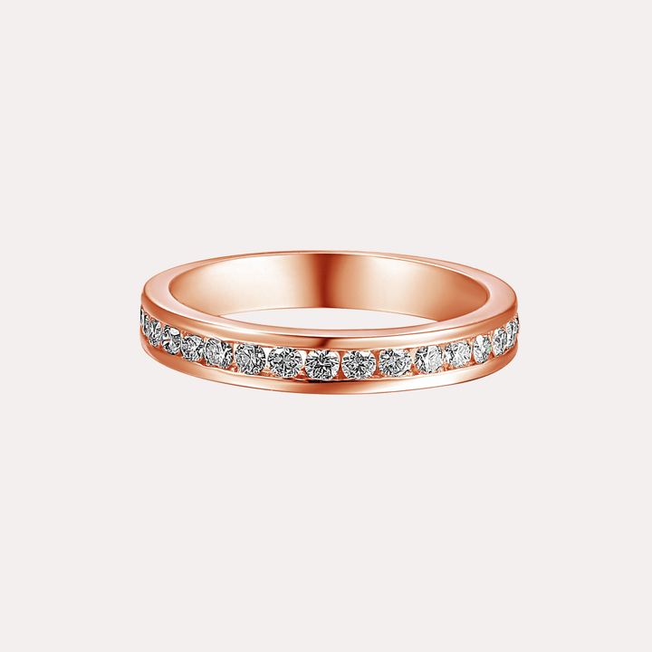 Round Brilliant Cut Channel Set Half Eternity Ring - The Jewelyst. - Round Brilliant Cut Channel Set Half Eternity Ring