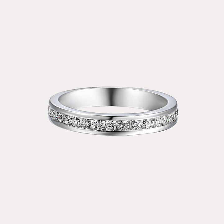 Round Brilliant Cut Channel Set Half Eternity Ring - The Jewelyst. - Round Brilliant Cut Channel Set Half Eternity Ring