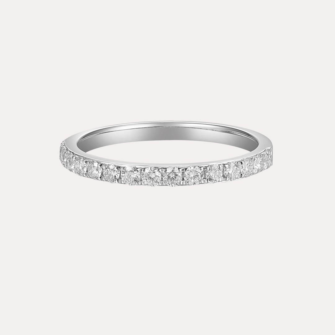Round Brilliant Cut Diamond Claw Set Half Eternity Ring - The Jewelyst. - Round Brilliant Cut Diamond Claw Set Half Eternity Ring