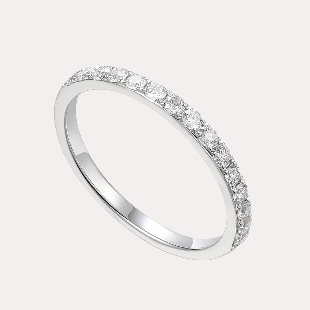 Round Brilliant Cut Diamond Claw Set Half Eternity Ring - The Jewelyst. - Round Brilliant Cut Diamond Claw Set Half Eternity Ring
