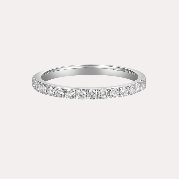 Round Brilliant Cut Diamond Claw Set Half Eternity Ring - The Jewelyst. - Round Brilliant Cut Diamond Claw Set Half Eternity Ring