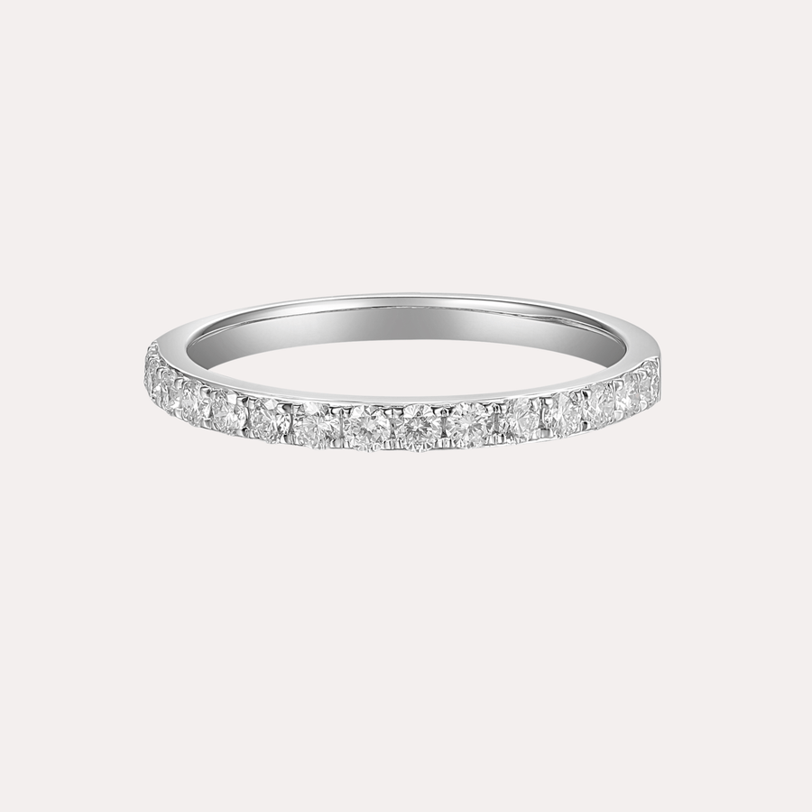 Round Brilliant Cut Diamond Claw Set Half Eternity Ring - The Jewelyst. - Round Brilliant Cut Diamond Claw Set Half Eternity Ring