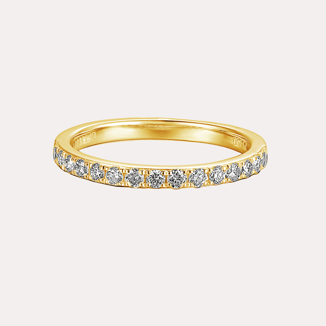 Round Brilliant Cut Diamond Claw Set Half Eternity Ring - The Jewelyst. - Round Brilliant Cut Diamond Claw Set Half Eternity Ring