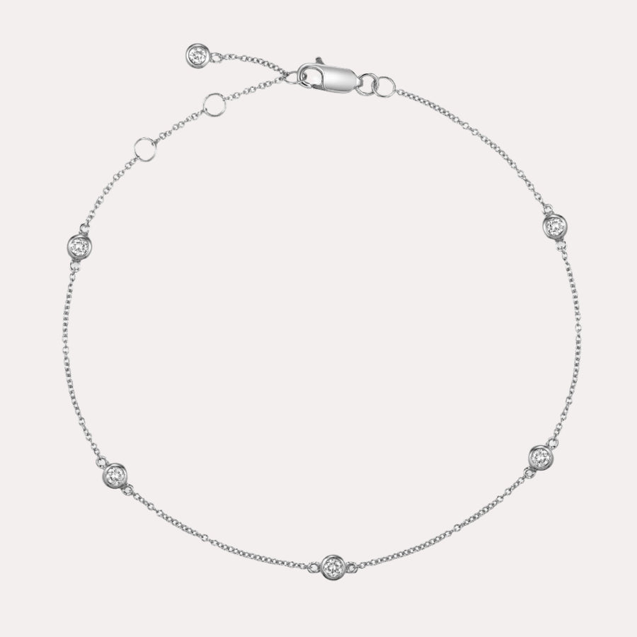 Round Brilliant Cut Diamond Rubover Bracelet In 18K Gold - The Jewelyst. - Round Brilliant Cut Diamond Rubover Bracelet In 18K Gold