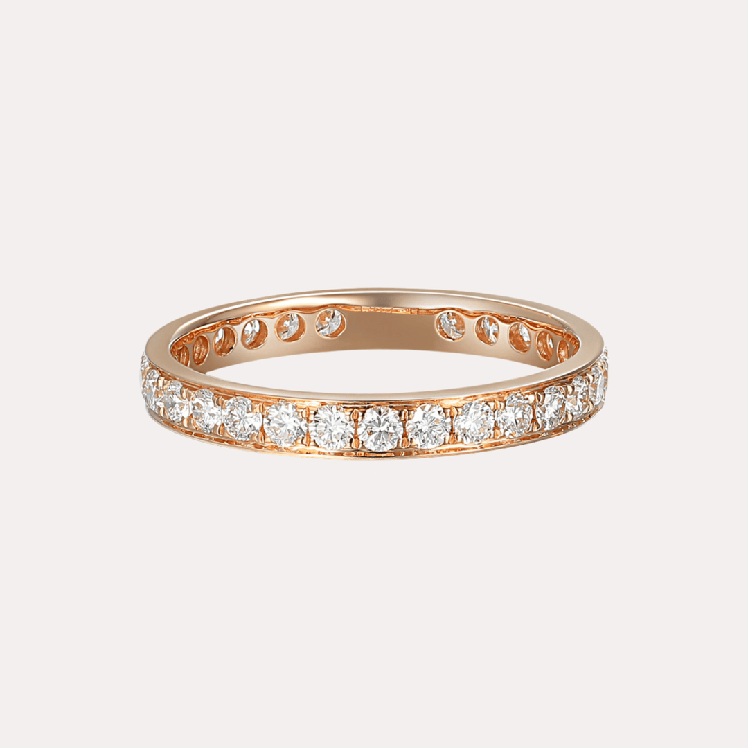 Round Brilliant Cut Grain Set Full Eternity Ring - The Jewelyst. - Round Brilliant Cut Grain Set Full Eternity Ring