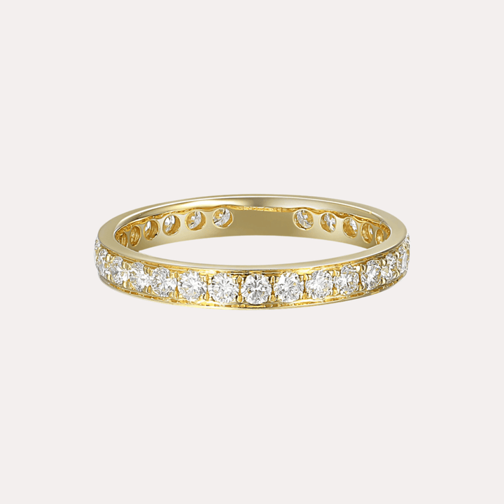 Round Brilliant Cut Grain Set Full Eternity Ring - The Jewelyst. - Round Brilliant Cut Grain Set Full Eternity Ring