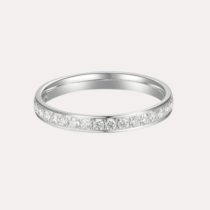 Round Brilliant Cut Grain Set Half Eternity Ring - The Jewelyst. - Round Brilliant Cut Grain Set Half Eternity Ring