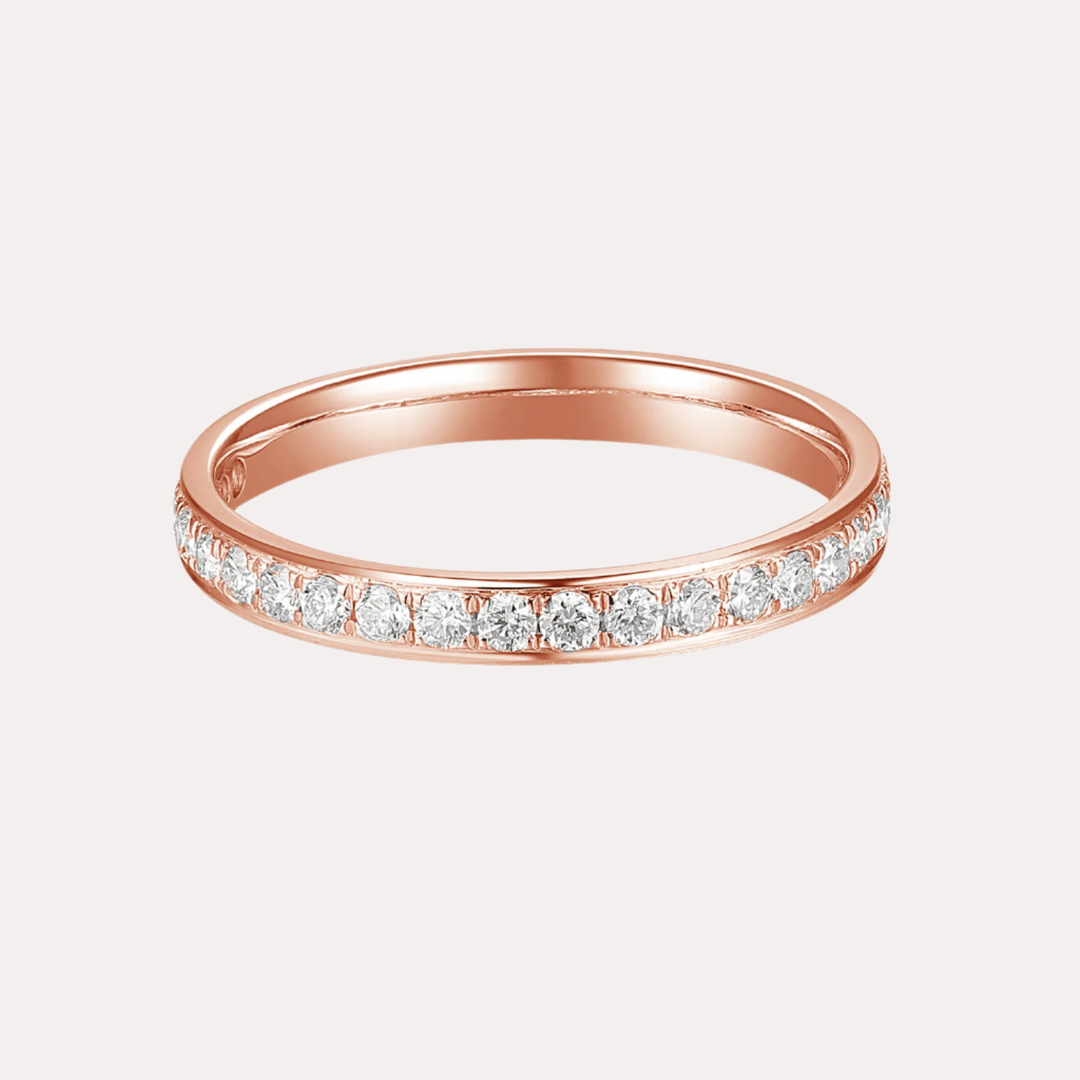 Round Brilliant Cut Grain Set Half Eternity Ring - The Jewelyst. - Round Brilliant Cut Grain Set Half Eternity Ring