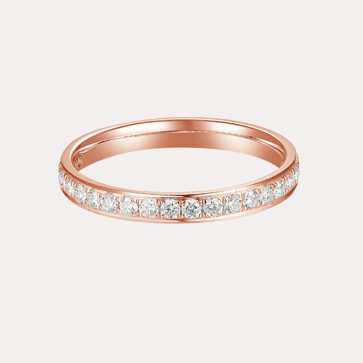 Round Brilliant Cut Grain Set Half Eternity Ring - The Jewelyst. - Round Brilliant Cut Grain Set Half Eternity Ring