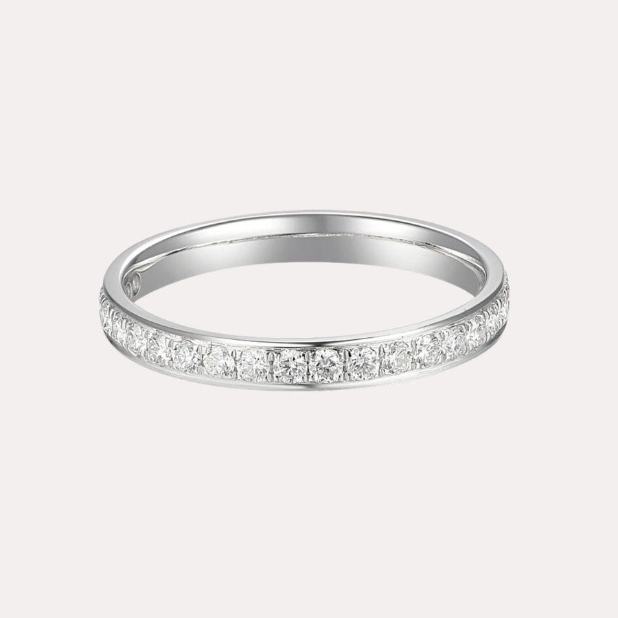 Round Brilliant Cut Grain Set Half Eternity Ring - The Jewelyst. - Round Brilliant Cut Grain Set Half Eternity Ring
