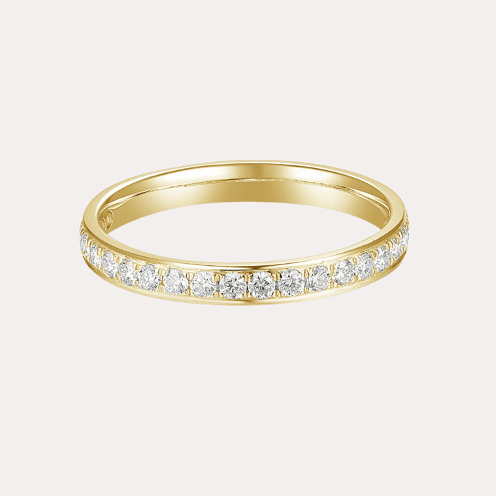 Round Brilliant Cut Grain Set Half Eternity Ring - The Jewelyst. - Round Brilliant Cut Grain Set Half Eternity Ring