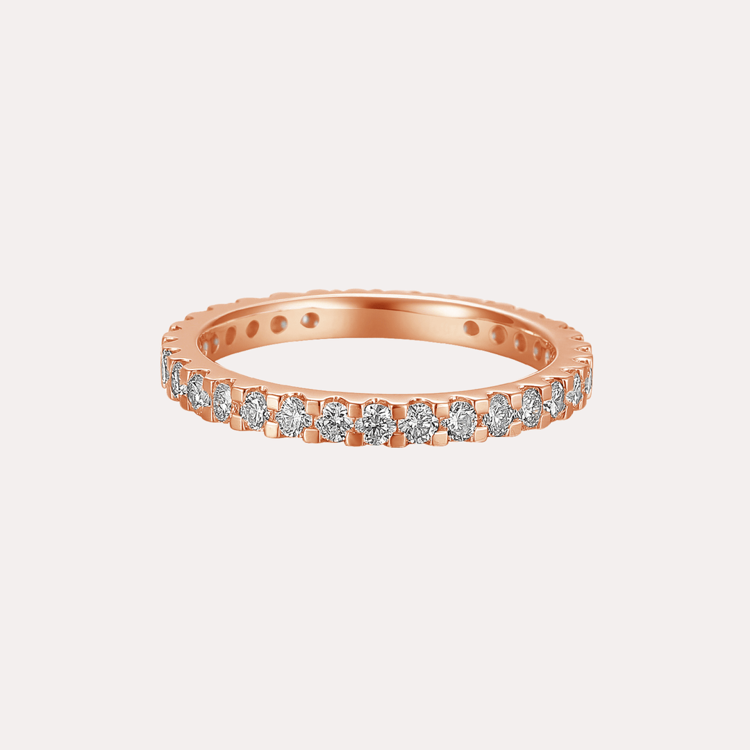 Round Brilliant Cut Scallop Set Full Eternity Ring - The Jewelyst. - Round Brilliant Cut Scallop Set Full Eternity Ring