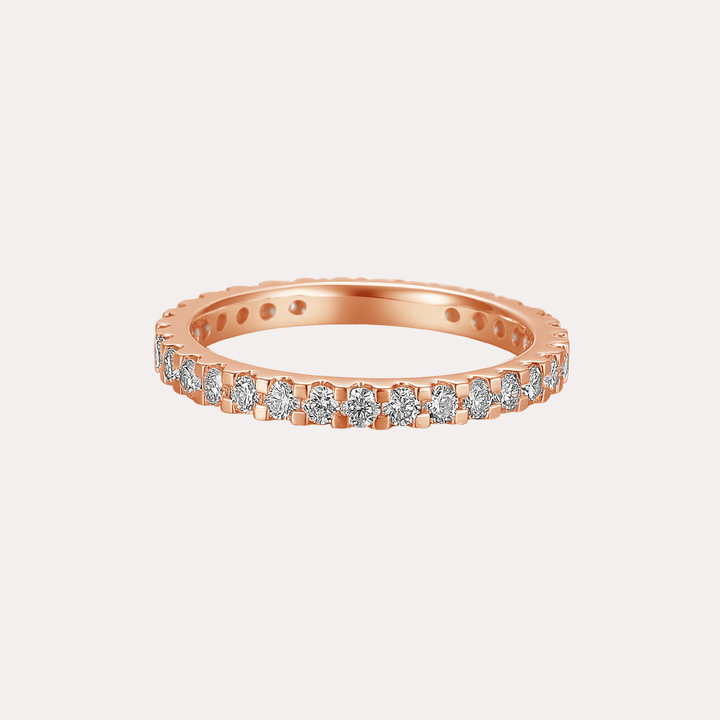 Round Brilliant Cut Scallop Set Full Eternity Ring - The Jewelyst. - Round Brilliant Cut Scallop Set Full Eternity Ring