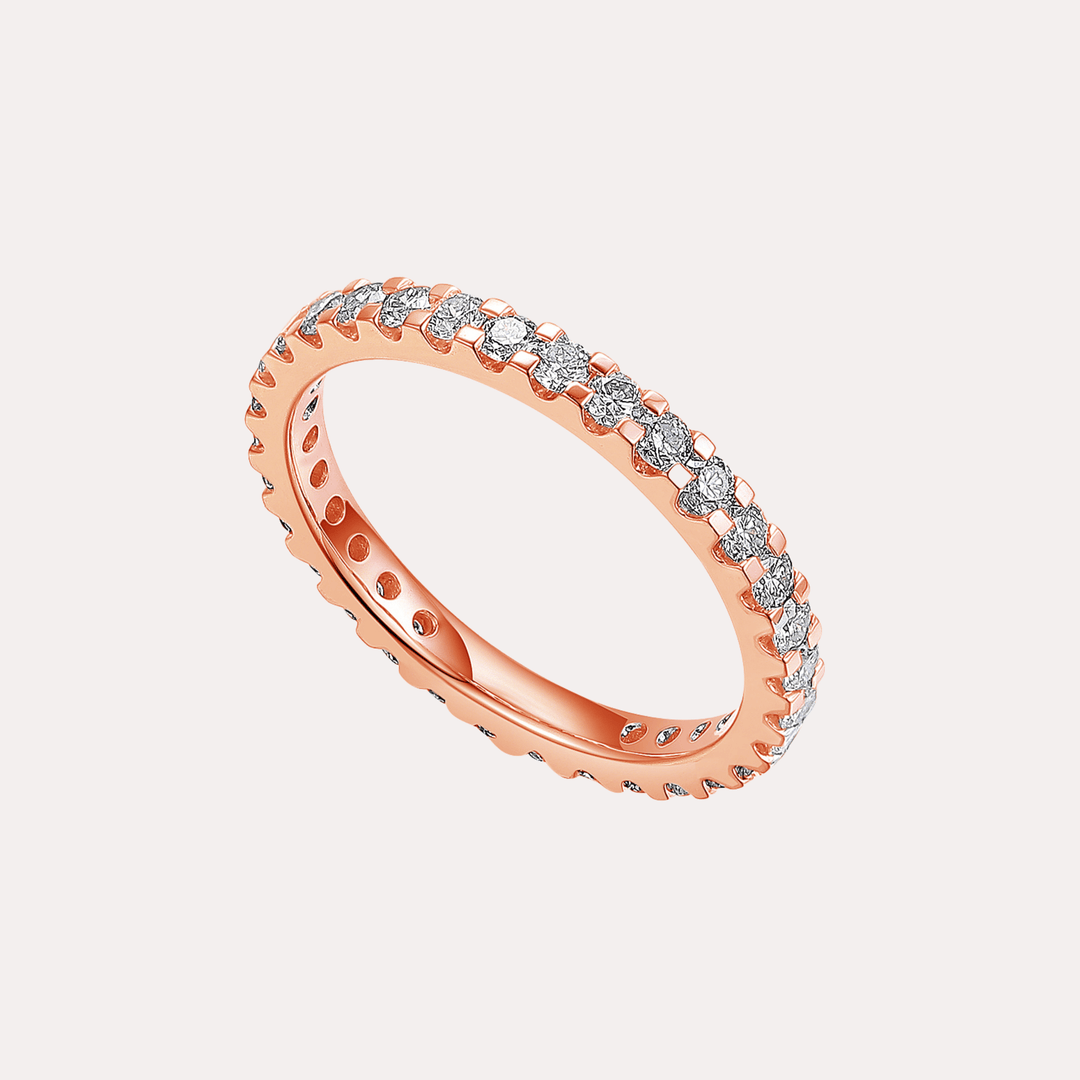 Round Brilliant Cut Scallop Set Full Eternity Ring - The Jewelyst. - Round Brilliant Cut Scallop Set Full Eternity Ring