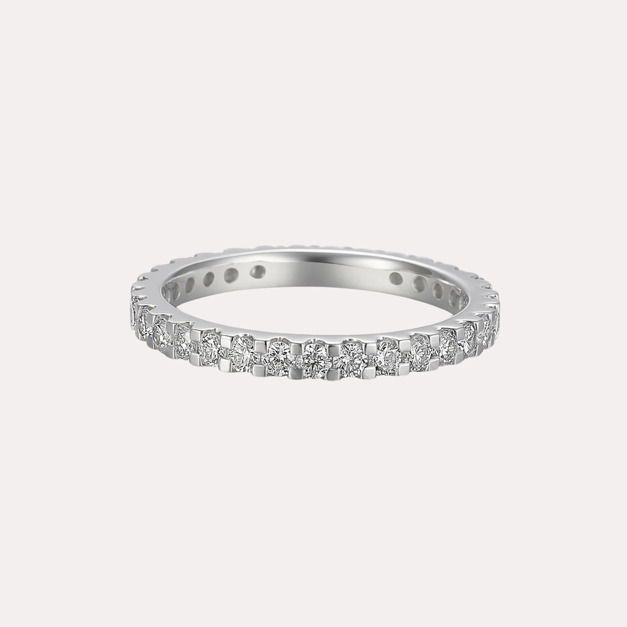 Round Brilliant Cut Scallop Set Full Eternity Ring - The Jewelyst. - Round Brilliant Cut Scallop Set Full Eternity Ring
