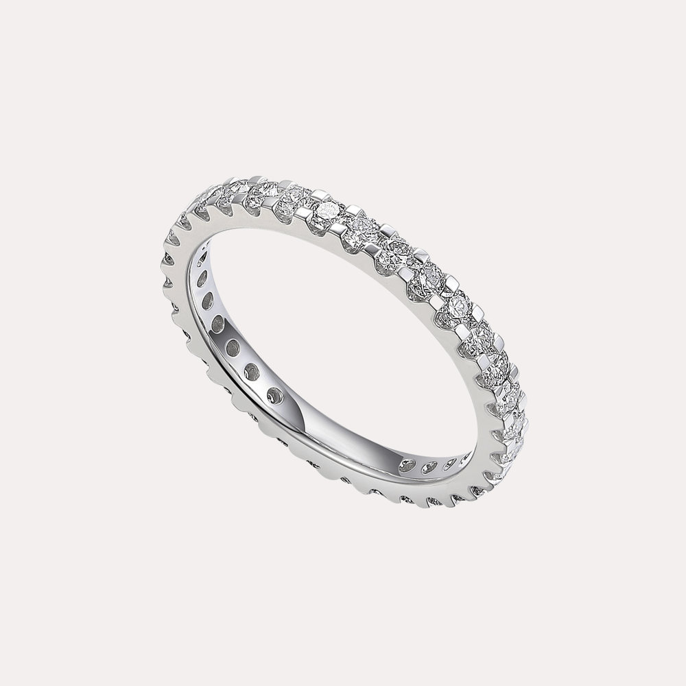 Round Brilliant Cut Scallop Set Full Eternity Ring - The Jewelyst. - Round Brilliant Cut Scallop Set Full Eternity Ring