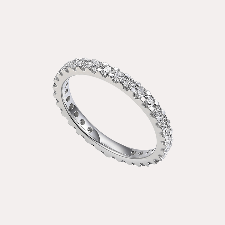 Round Brilliant Cut Scallop Set Full Eternity Ring - The Jewelyst. - Round Brilliant Cut Scallop Set Full Eternity Ring