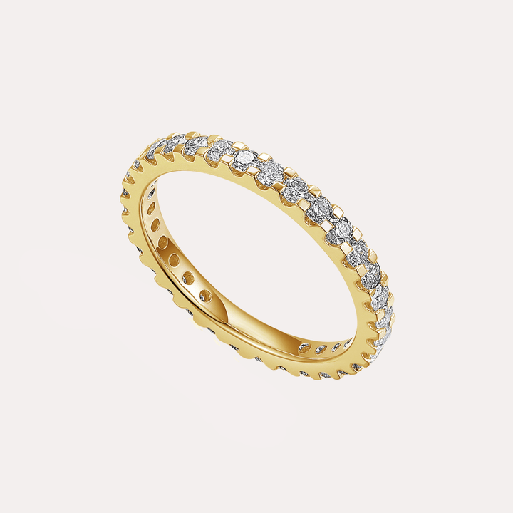 Round Brilliant Cut Scallop Set Full Eternity Ring - The Jewelyst. - Round Brilliant Cut Scallop Set Full Eternity Ring