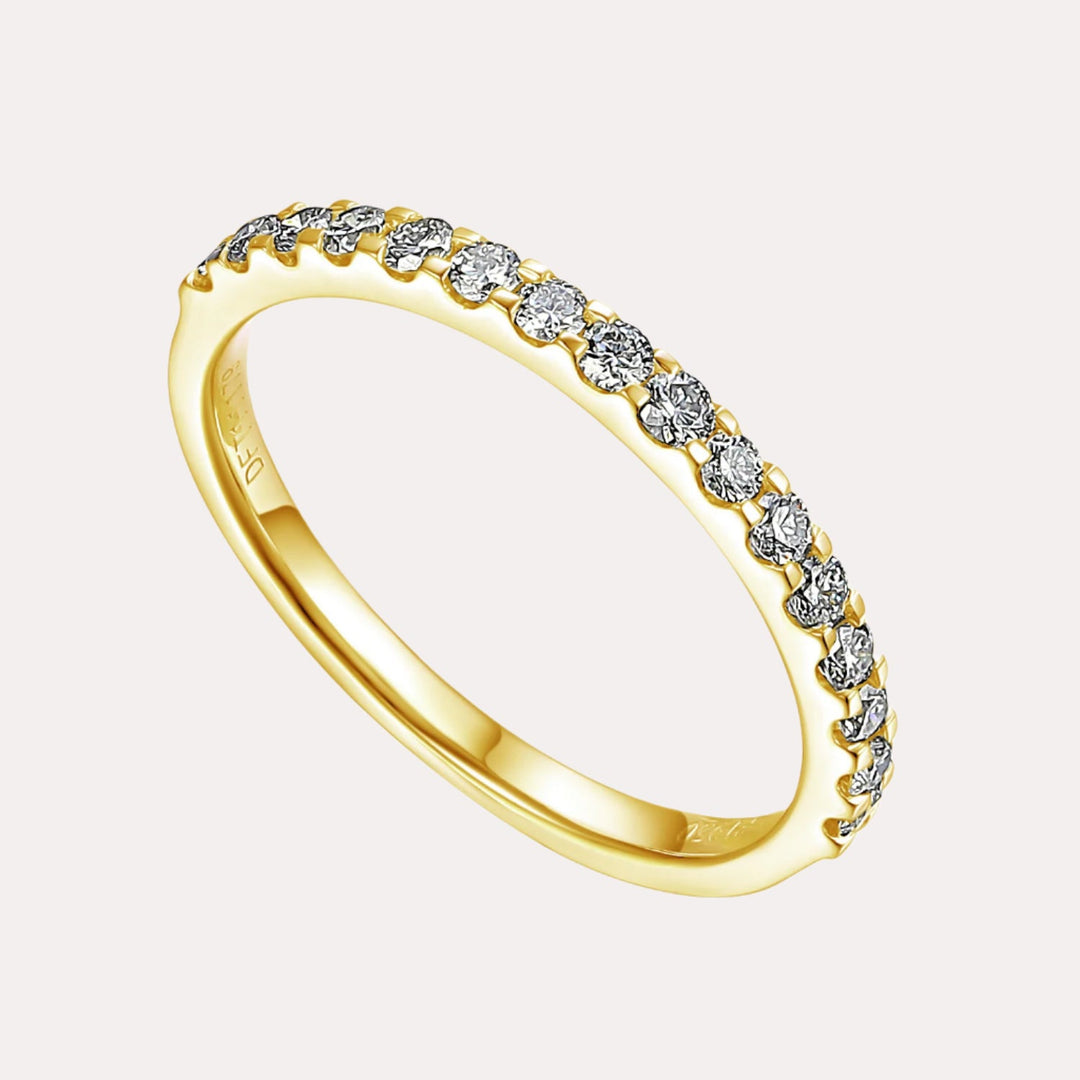 Round Brilliant Cut Scallop Set Half Eternity Ring - The Jewelyst. - Round Brilliant Cut Scallop Set Half Eternity Ring