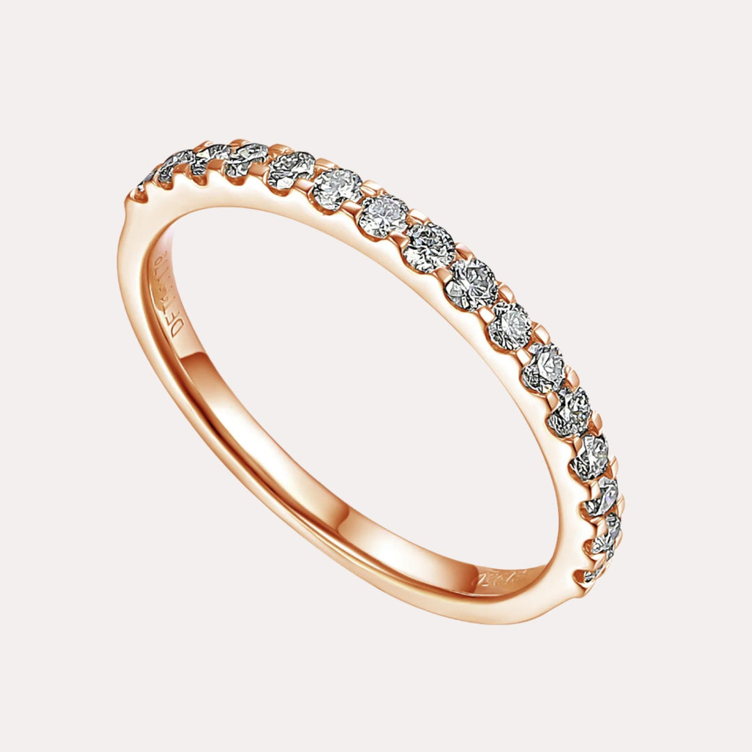 Round Brilliant Cut Scallop Set Half Eternity Ring - The Jewelyst. - Round Brilliant Cut Scallop Set Half Eternity Ring