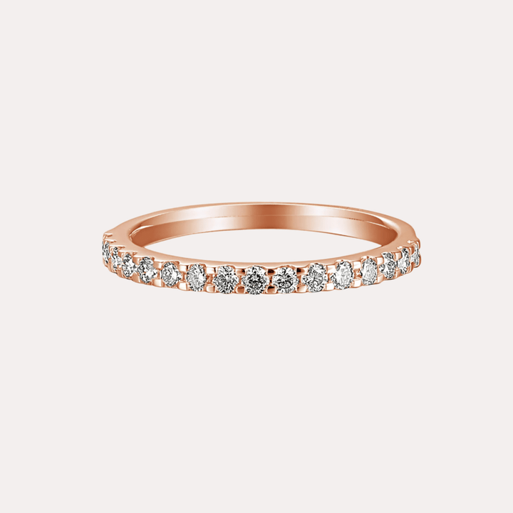 Round Brilliant Cut Scallop Set Half Eternity Ring - The Jewelyst. - Round Brilliant Cut Scallop Set Half Eternity Ring