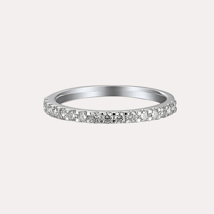Round Brilliant Cut Scallop Set Half Eternity Ring - The Jewelyst. - Round Brilliant Cut Scallop Set Half Eternity Ring