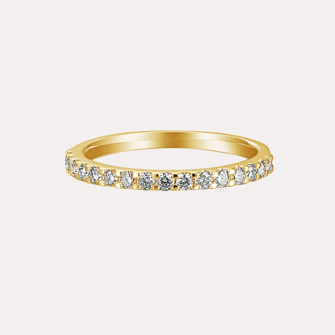 Round Brilliant Cut Scallop Set Half Eternity Ring - The Jewelyst. - Round Brilliant Cut Scallop Set Half Eternity Ring