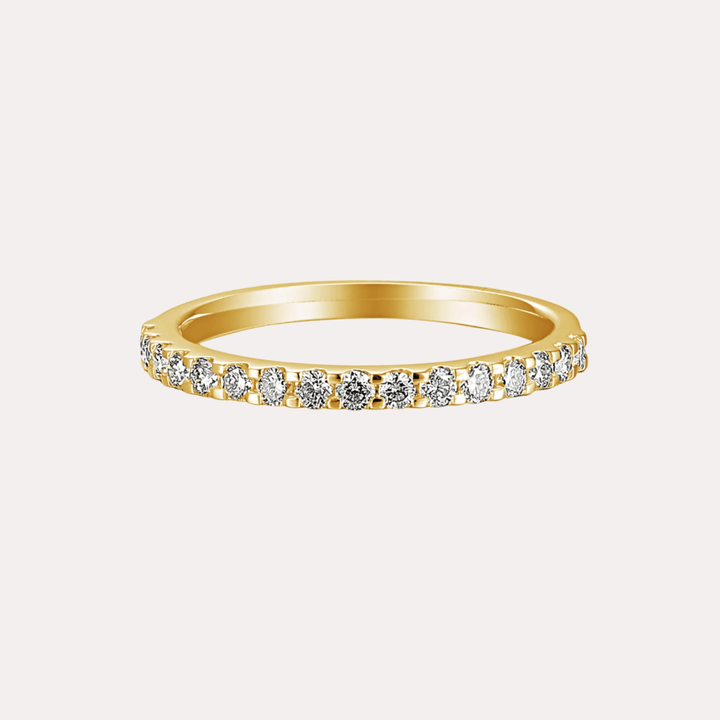 Round Brilliant Cut Scallop Set Half Eternity Ring - The Jewelyst. - Round Brilliant Cut Scallop Set Half Eternity Ring