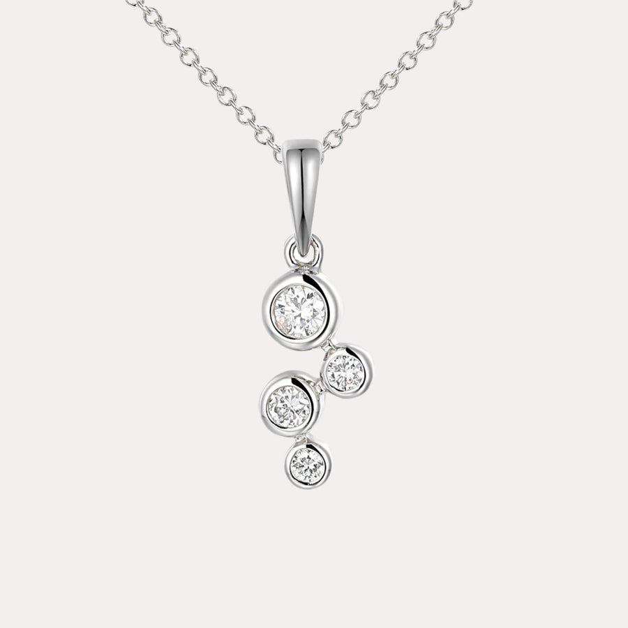 Round Brilliant Diamond Bubble Pendant Necklace In 18K Gold - The Jewelyst. - Round Brilliant Diamond Bubble Pendant Necklace In 18K Gold