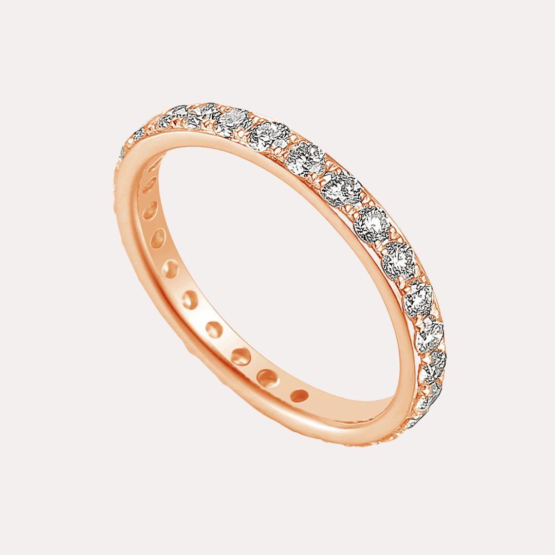 Round Brilliant Diamond Claw Set Full Eternity Ring - The Jewelyst. - Round Brilliant Diamond Claw Set Full Eternity Ring