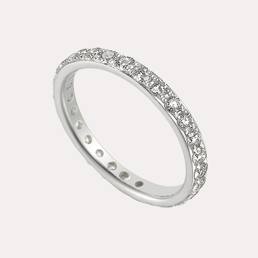 Round Brilliant Diamond Claw Set Full Eternity Ring - The Jewelyst. - Round Brilliant Diamond Claw Set Full Eternity Ring