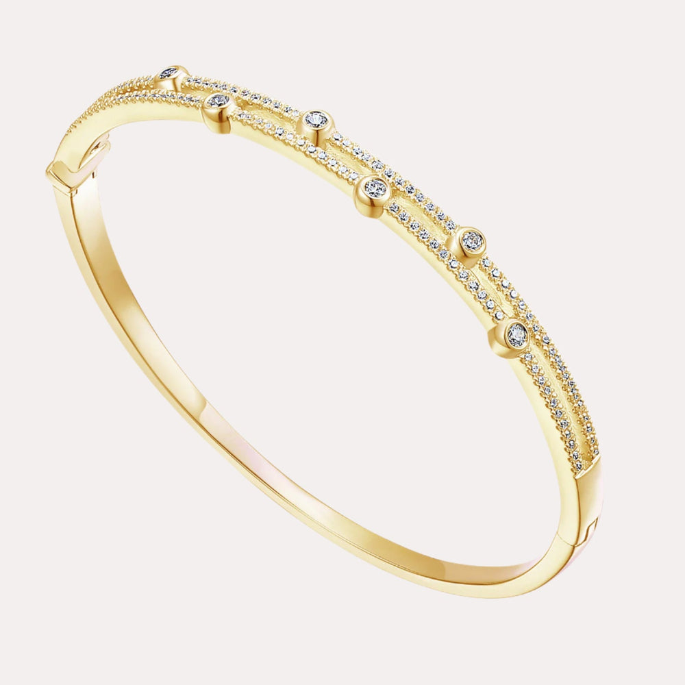 Stardust Rubover Diamond Bangle Bracelet In 18K Gold - The Jewelyst. - Stardust Rubover Diamond Bangle Bracelet In 18K Gold